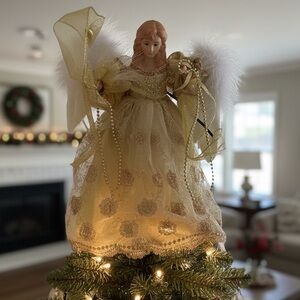 Fortunoff Fiberoptic Gold Angel Tree Topper